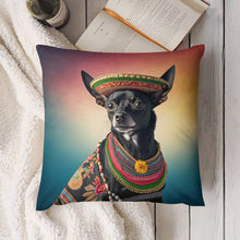 Load image into Gallery viewer, Cowboy Mexicana Black Chihuahua Plush Pillow Case-Chihuahua, Dog Dad Gifts, Dog Mom Gifts, Home Decor, Pillows-6