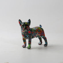 Load image into Gallery viewer, Image of a medium french bulldog statue in mesmerizing and kaleidoscopic crayon etching design