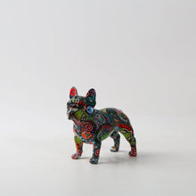 Load image into Gallery viewer, Image of a cutest french bulldog statue in mesmerizing and kaleidoscopic crayon etching design