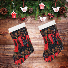 Load image into Gallery viewer, Crimson Christmas Eve Scottish Terrier Christmas Stocking-Christmas Ornament-Christmas, Home Decor, Scottish Terrier-26X42CM-White1-2