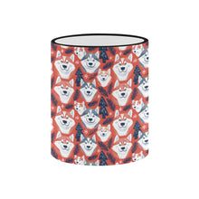 Load image into Gallery viewer, Crimson Christmas Huskys Coffee Mug-5