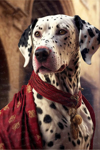 Crimson Elegance Dalmatian Wall Art Poster-Art-Dalmatian, Dog Art, Home Decor, Poster-1