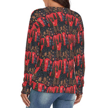 Load image into Gallery viewer, Crimson Eve Scottish Terrier Women's V-Neck Christmas Sweater-Apparel-Apparel,Christmas,Dog Mom Gifts,Scottish Terrier,Sweater,Sweatshirt-4