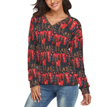 Load image into Gallery viewer, Crimson Eve Scottish Terrier Women's V-Neck Christmas Sweater-Apparel-Apparel,Christmas,Dog Mom Gifts,Scottish Terrier,Sweater,Sweatshirt-1