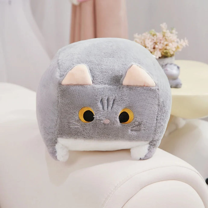 Cube of Happiness Grey and White Cat Soft Plush Toys-grey-20cm-1