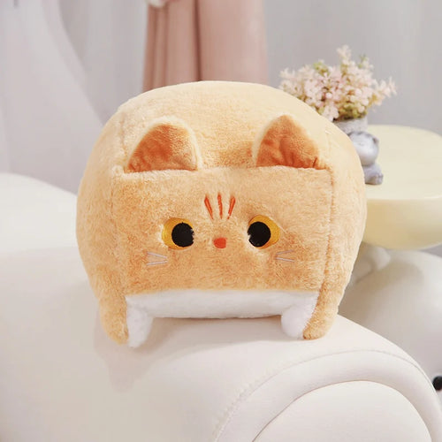 Cube of Happiness Orange and White Cat Soft Plush Toys-brown-40cm-1