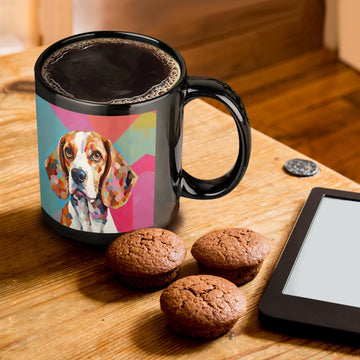 Cubist Canine Beagle Coffee Mug One Size Black 360x