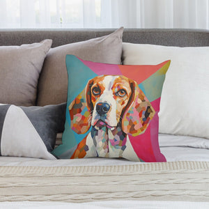Cubist Canine Beagle Plush Pillow Case-Cushion Cover-Beagle, Dog Dad Gifts, Dog Mom Gifts, Home Decor, Pillows-2