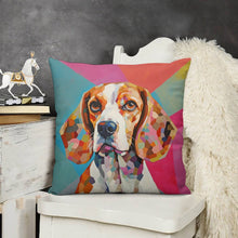 Load image into Gallery viewer, Cubist Canine Beagle Plush Pillow Case-Cushion Cover-Beagle, Dog Dad Gifts, Dog Mom Gifts, Home Decor, Pillows-3