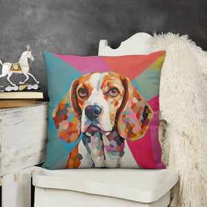 Cubist Canine Beagle Plush Pillow Case-Cushion Cover-Beagle, Dog Dad Gifts, Dog Mom Gifts, Home Decor, Pillows-3