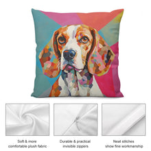 Load image into Gallery viewer, Cubist Canine Beagle Plush Pillow Case-Cushion Cover-Beagle, Dog Dad Gifts, Dog Mom Gifts, Home Decor, Pillows-5