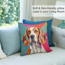 Load image into Gallery viewer, Cubist Canine Beagle Plush Pillow Case-Cushion Cover-Beagle, Dog Dad Gifts, Dog Mom Gifts, Home Decor, Pillows-7