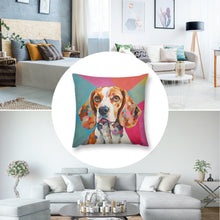 Load image into Gallery viewer, Cubist Canine Beagle Plush Pillow Case-Cushion Cover-Beagle, Dog Dad Gifts, Dog Mom Gifts, Home Decor, Pillows-8