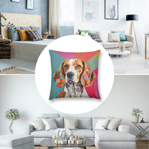 Cubist Canine Beagle Plush Pillow Case-Cushion Cover-Beagle, Dog Dad Gifts, Dog Mom Gifts, Home Decor, Pillows-8