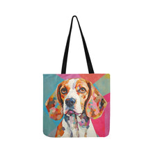 Load image into Gallery viewer, Cubist Canine Beagle Special Lightweight Shopping Tote Bag-White-ONESIZE-3