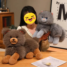 Load image into Gallery viewer, Cuddle-Ready Cinnamon / Masked Cinna Chow Chow Stuffed Animal – Fluffy Sitting Puppy Design-2