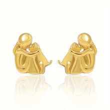 Load image into Gallery viewer, Cuddle-Ready Metallic Vizsla Hug Earrings For Women-gold-6