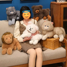 Load image into Gallery viewer, Cuddle-Ready White Pomeranian Soft Plush – Fluffy Sitting Puppy Design-1