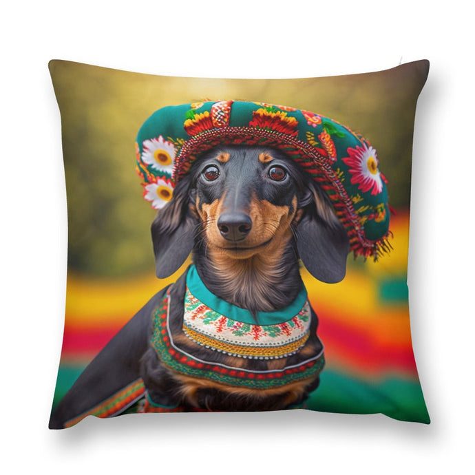 Cultural Tapestry Black Tan Dachshund Plush Pillow Case-Dachshund, Dog Dad Gifts, Dog Mom Gifts, Home Decor, Pillows-4