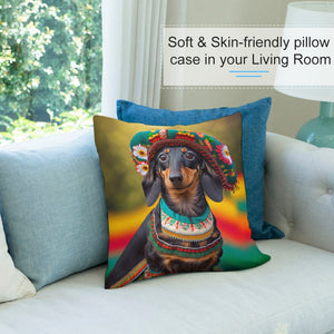 Cultural Tapestry Black Tan Dachshund Plush Pillow Case-Dachshund, Dog Dad Gifts, Dog Mom Gifts, Home Decor, Pillows-7