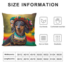 Load image into Gallery viewer, Cultural Tapestry Black Tan Dachshund Plush Pillow Case-Dachshund, Dog Dad Gifts, Dog Mom Gifts, Home Decor, Pillows-12 &quot;×12 &quot;-White-1