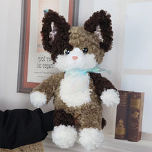 Load image into Gallery viewer, Curly Hair Chocolate and White Cat Plush Toy - Darling Bow Kitty-8
