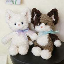 Load image into Gallery viewer, Curly Hair White Cat Plush Toy - Darling Bow Kitty-10