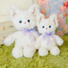 Load image into Gallery viewer, Curly Hair White Cat Plush Toy - Darling Bow Kitty-11