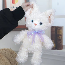 Load image into Gallery viewer, Curly Hair White Cat Plush Toy - Darling Bow Kitty-12