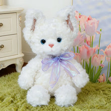 Load image into Gallery viewer, Curly Hair White Cat Plush Toy - Darling Bow Kitty-6