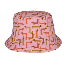 Load image into Gallery viewer, Curvy Dachshund Love Bucket Hat-Hats &amp; Caps-Light Pink-One Size-2