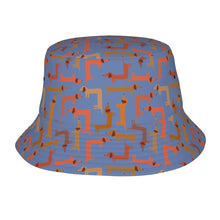 Load image into Gallery viewer, Curvy Dachshund Love Bucket Hat-Hats &amp; Caps-Slate Blue-One Size-3