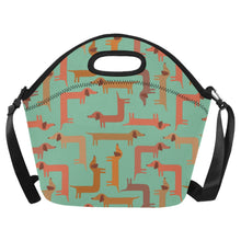 Load image into Gallery viewer, Curvy Dachshund Love Neoprene Lunch Bag-Accessories-Accessories,Bags,Dachshund,Lunch Bags-Mint Green-4