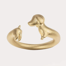 Load image into Gallery viewer, Curvy Dachshund Love Silver Plated Rings-Dog Themed Jewellery-Dachshund, Jewellery, Ring-7