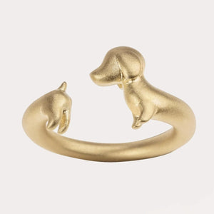 Curvy Dachshund Love Silver Plated Rings-Dog Themed Jewellery-Dachshund, Jewellery, Ring-7