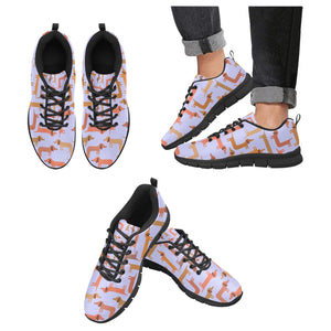 Curvy Dachshund Love Women's Breathable Sneakers-Footwear-Dachshund, Dog Mom Gifts, Shoes-LightSteelBlue1-US13-21