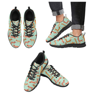 Curvy Dachshund Love Women's Breathable Sneakers-Footwear-Dachshund, Dog Mom Gifts, Shoes-MediumAquaMarine1-US13-16