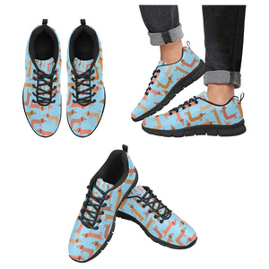 Curvy Dachshund Love Women's Breathable Sneakers-Footwear-Dachshund, Dog Mom Gifts, Shoes-SkyBlue1-US13-28