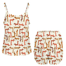 Load image into Gallery viewer, Curvy Dachshund Love Women's Cami and Shorts Pajama Set-8