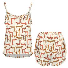 Load image into Gallery viewer, Curvy Dachshund Love Women's Cami and Shorts Pajama Set-4