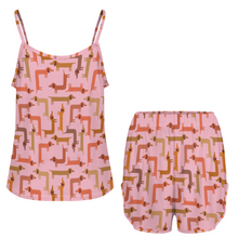 Load image into Gallery viewer, Curvy Dachshund Love Women's Cami and Shorts Pajama Set-Apparel-Apparel,Dachshund,Dog Mom Gifts,Pajamas-15