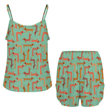 Load image into Gallery viewer, Curvy Dachshund Love Women's Cami and Shorts Pajama Set-20