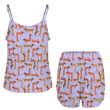 Load image into Gallery viewer, Curvy Dachshund Love Women's Cami and Shorts Pajama Set-25
