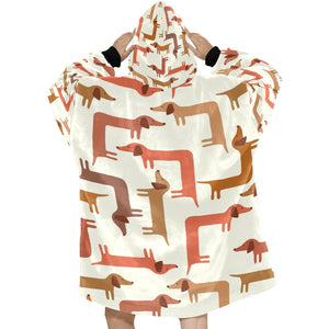 Curvy Dachshunds Love Blanket Hoodie for Women-Apparel-Apparel, Blankets-8