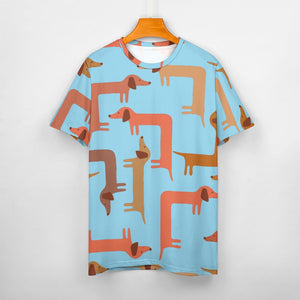 Curvy Dachshunds Love Puzzle All Over Print Women's Cotton T-Shirt - 4 Colors-Apparel-Apparel, Dachshund, Shirt, T Shirt-11