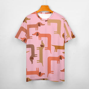 Curvy Dachshunds Love Puzzle All Over Print Women's Cotton T-Shirt - 4 Colors-Apparel-Apparel, Dachshund, Shirt, T Shirt-2