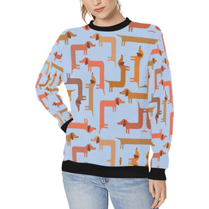 Curvy Dachshunds Love Women's Sweatshirt-Apparel-Apparel, Dachshund, Sweatshirt-LightSteelBlue1-XS-10