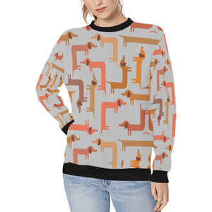 Curvy Dachshunds Love Women's Sweatshirt-Apparel-Apparel, Dachshund, Sweatshirt-Silver-XS-11