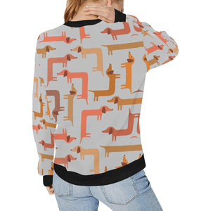Curvy Dachshunds Love Women's Sweatshirt-Apparel-Apparel, Dachshund, Sweatshirt-14