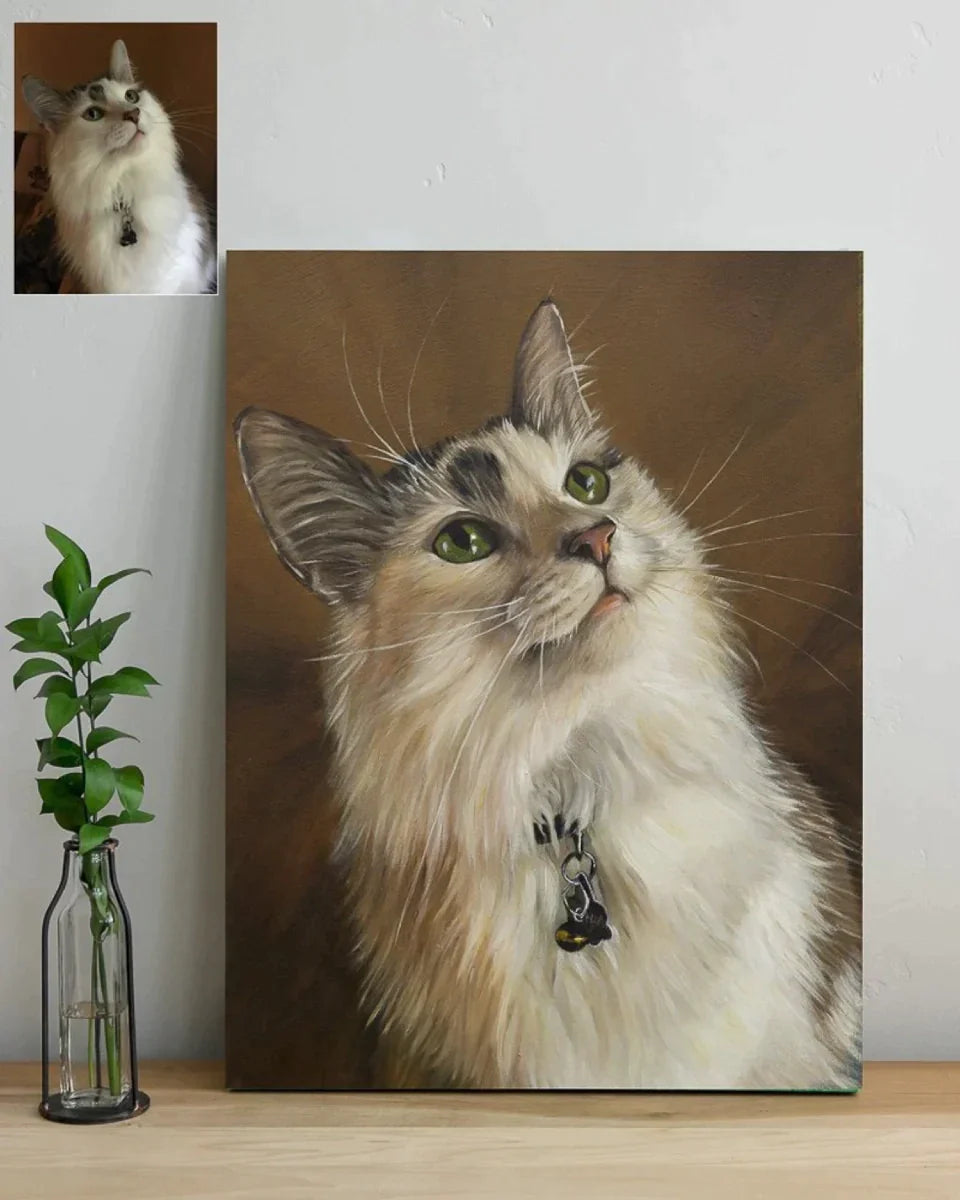 Custom Cat Oil Painting: Transform Your Feline Friend into a Captivating Masterpiece-Personalized Dog Gifts-Dog Art, Personalized Pet Gifts-1